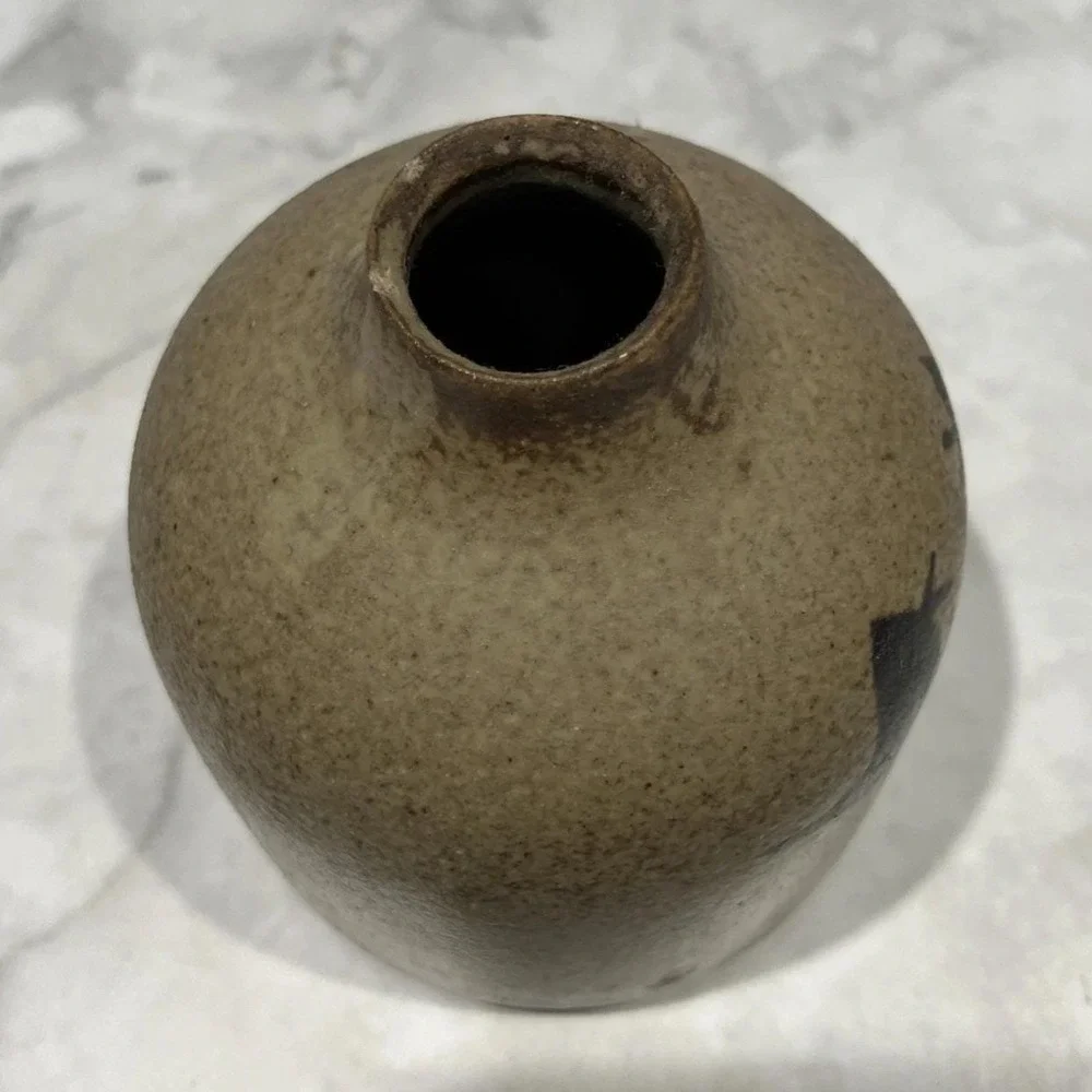 Vintage Otagiri OMC Japan Pottery Small Weed Pot Vase Brown 3